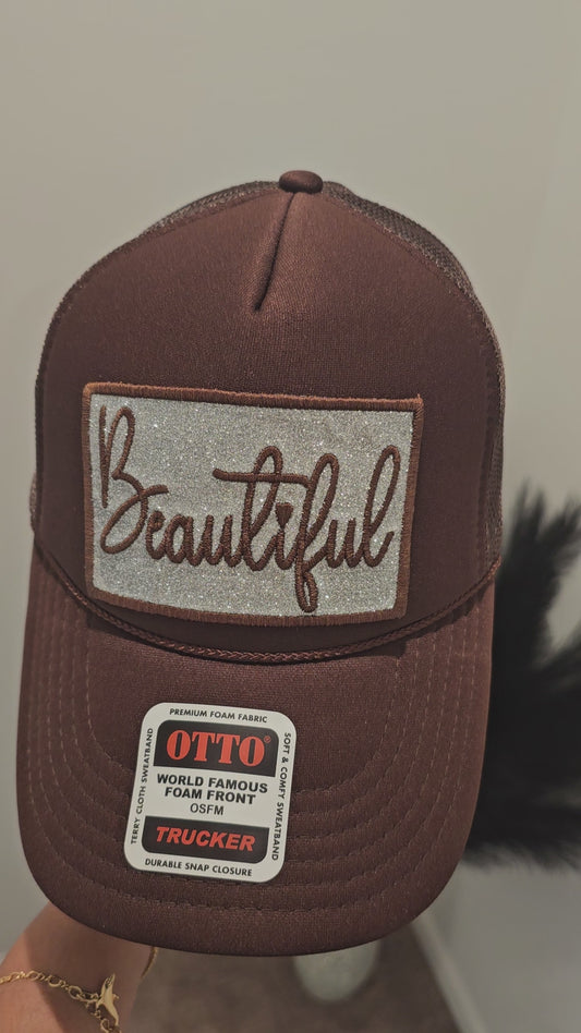 "Beautiful " brown trucker hat