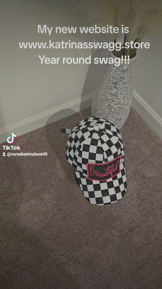 "Beautiful " checker board cap