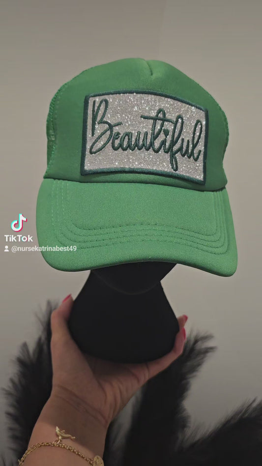 "Beautiful " green trucker hat